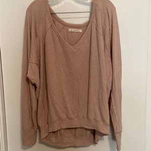 We The Free Oversize Waffle Knit Slouch Top